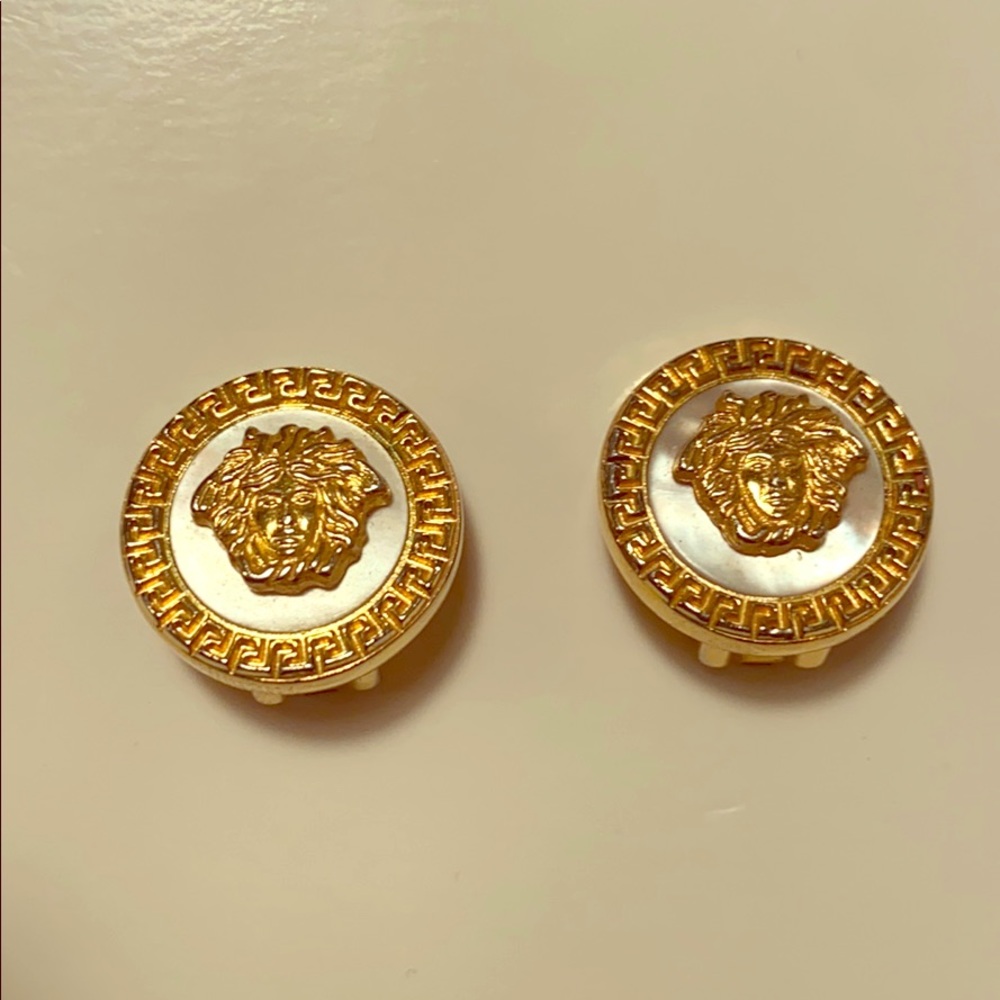 Vintage Gianni  Versace medusa earrings gold plate